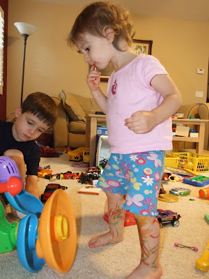 This is what happens when I go out of town and Daddy is in charge…