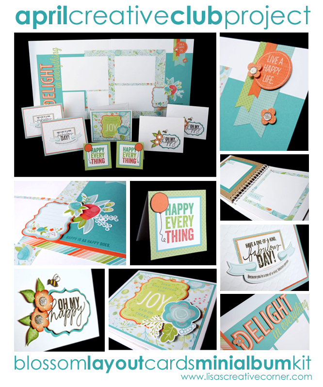 April Project Kit – Blossom Layout, Cards & Mini Album Kit