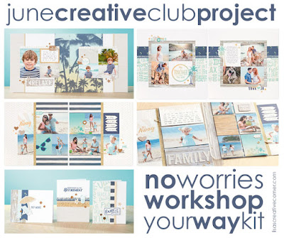 June Project Kit – No Worries Scrapbook Layouts with Optional Cards
