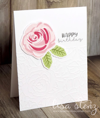 Embossed Rose Birthday Card