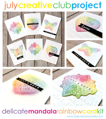 July Project Kit – Delicate Mandala Rainbow Card Kit