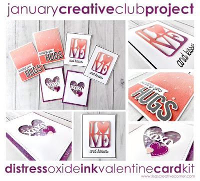 January Project Kit – Distress Oxide Ink Valentine Card Kit