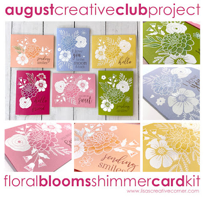 August Project Kit – Floral Blooms Shimmer Cards