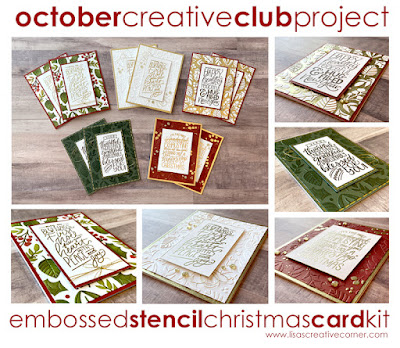 Embossed Stencil Christmas Cards – October Project Kit