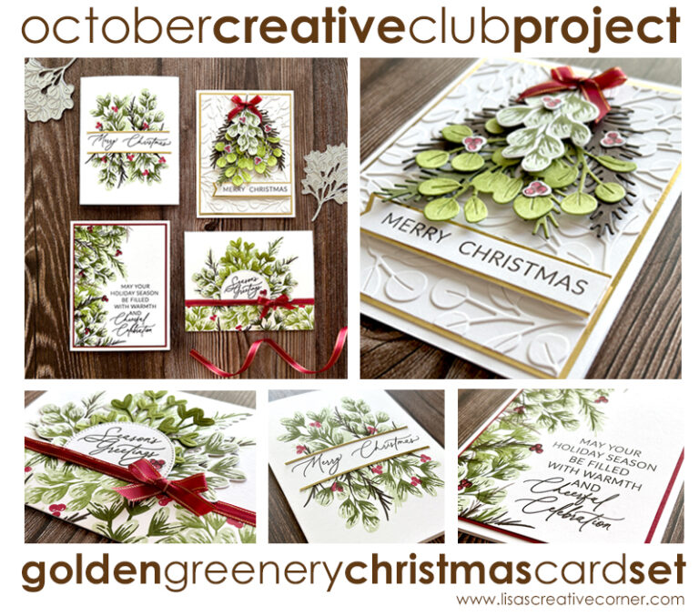 October Project Kit – Golden Greenery Christmas Cards