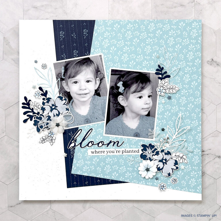 Bloom Where You’re Planted – December POM Scrapbook Layout