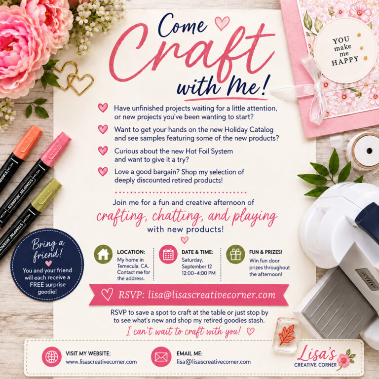 Join Me for a FREE Craft Day | September 12