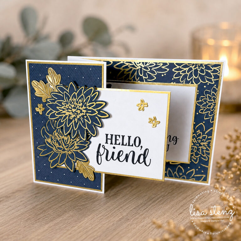 Horizontal Z-Fold Card Featuring Luxe Foliage DSP
